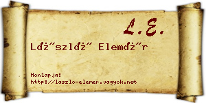László Elemér névjegykártya